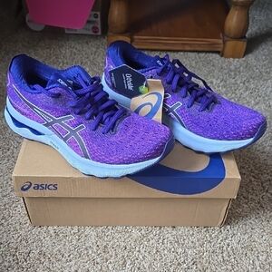 Asics Purple Athletic Shoes with Breathable Knit Design